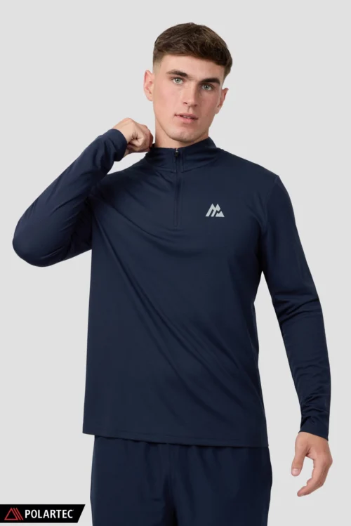 Peak Gridded Polartec® 1/4 Zip - Midnight Blue