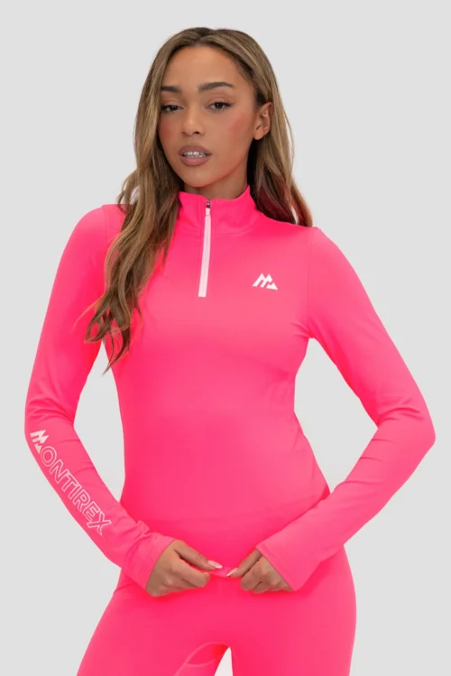 Limit 2.0 1/4 Zip - Neon Pink/Silk Pink