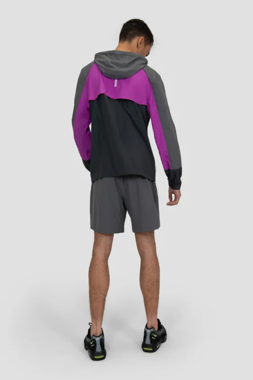 Breeze 2.0 Windbreaker - Cement Grey/Electric Purple/Asphalt -Urban Sport Wear Store BREEZE 2.0 WINDBREAKER CASTLEROCK PURPLE CACTUS FLOWER ASPHALT Full Back scaled