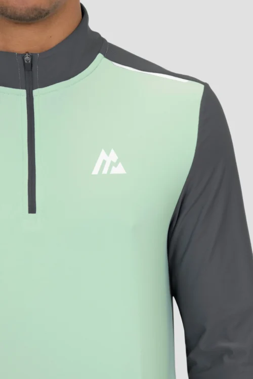 Charge 2.0 1/4 Zip - Sea Foam/Slate Grey -Urban Sport Wear Store CHARGE 1 4 ZIP SLATE GREY SEA FOAM close logo scaled