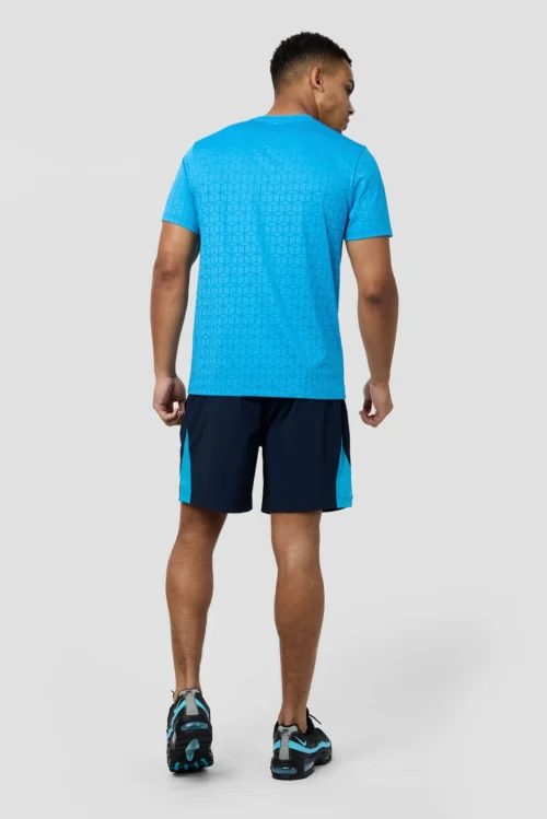 Cube T-Shirt - Maya Blue -Urban Sport Wear Store CUBE T SHIRT BLACK IRIS ATMOIC BLUE FULL BACK scaled