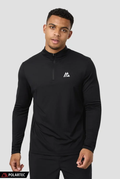 Peak Gridded Polartec® 1/4 Zip - Black