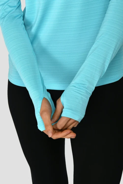 Women's Draft 1/4 Zip - Neon Sky -Urban Sport Wear Store DRAFT1 4ZIP NEONSKY SLEEVEDETAIL scaled