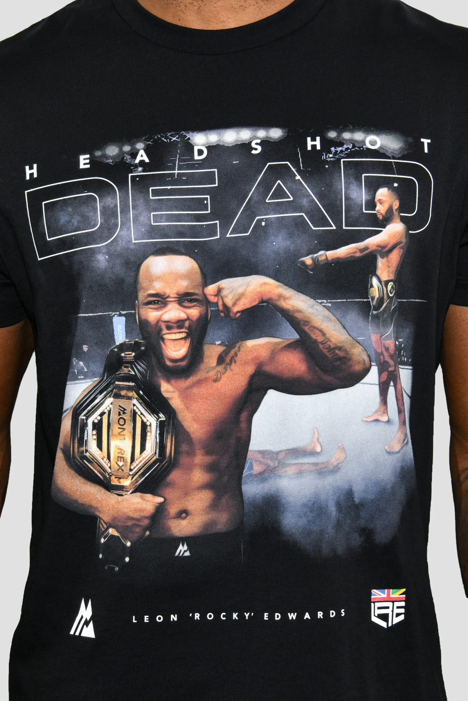 Leon Edwards Head Shot T-Shirt - Black 8 Leon Edwards Head Shot T-Shirt - Black - Image 8