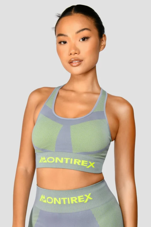Energy 2.0 Seamless Bra Top - Cadet Grey/OG Neon