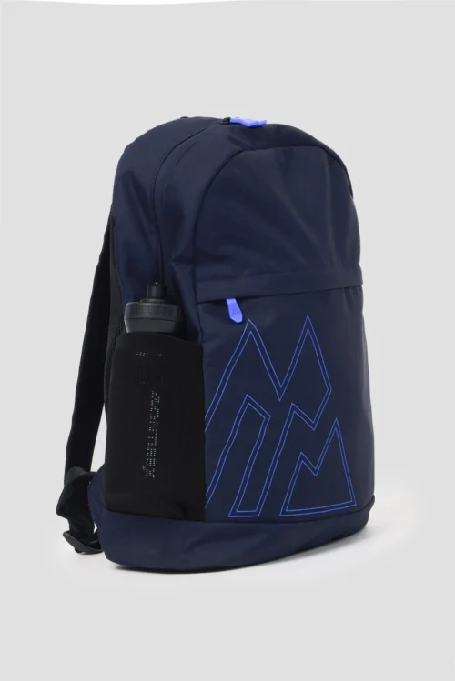 Essential Backpack - Midnight Blue/Neon Blue -Urban Sport Wear Store ESSENTIAL BACKPACK BLUE side bottle scaled