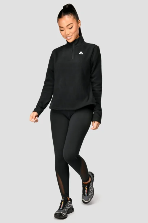 Everest Oversized Polar Fleece 1/4 Zip - Black -Urban Sport Wear Store EVERESTOVERSIZEDPOLARFLEECE1 4ZIP Black front scaled