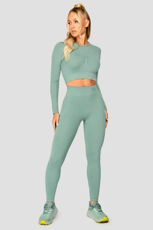 Evolve Seamless Crop - Jade -Urban Sport Wear Store EVOLVECORESEAMLESSLSCROP Jade front scaled