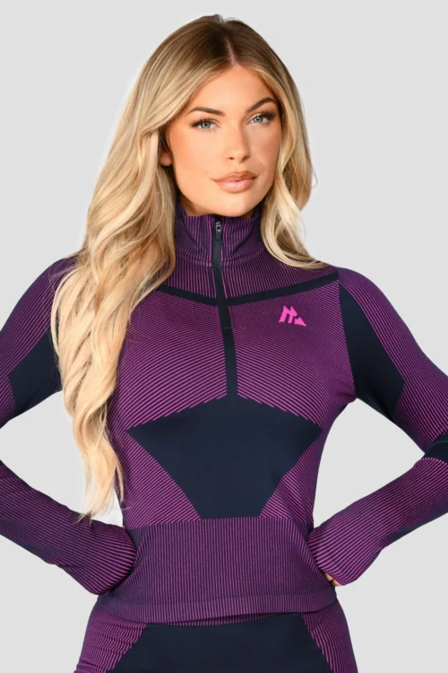 Energy 2.0 Seamless 1/4 Zip - Midnight Blue/Magenta