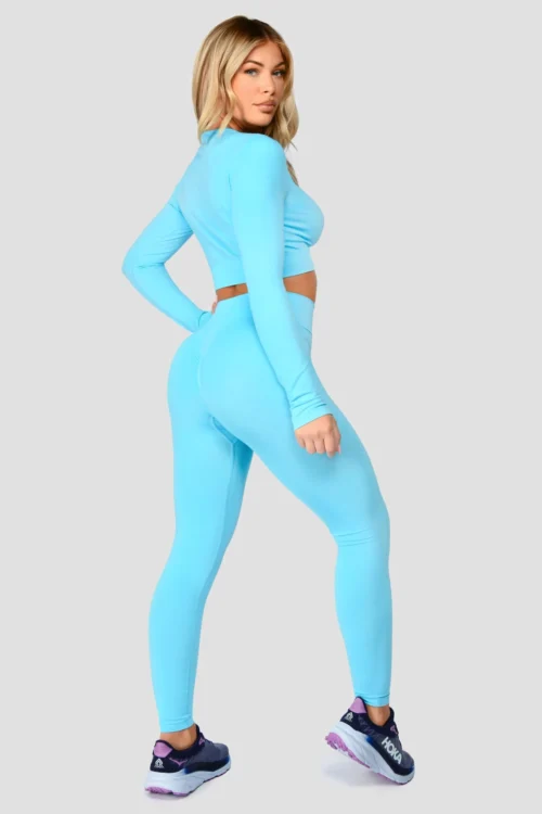 Evolve Seamless Crop - Neon Sky -Urban Sport Wear Store EvolveCoreSeamlessLsCrop NeonSky back scaled