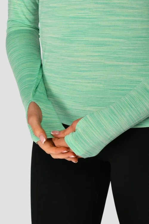 Women's Trail 2.0 1/4 Zip - Green Multi -Urban Sport Wear Store FLORIDA KEYS ICE GREEN BROOK GREEN TRAIL 2.0 1 4 ZIP sleeve detail scaled