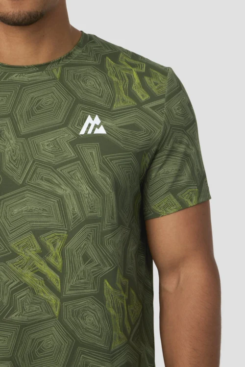 Geo M Print T-Shirt - Elm -Urban Sport Wear Store GEO M PRINT SHIRT GREEN 5 scaled