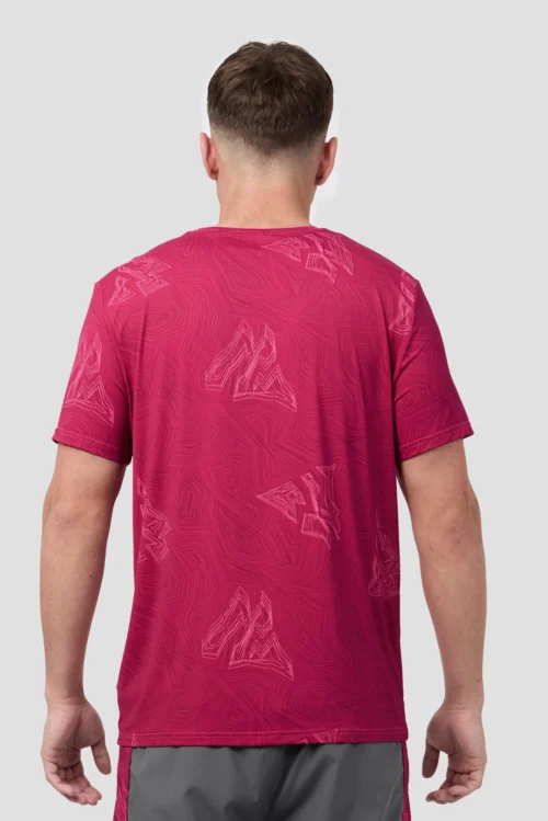 Geo M Print T-Shirt - Cherry -Urban Sport Wear Store GEO M PRINT T SHIRt CERISE CLOSE B scaled