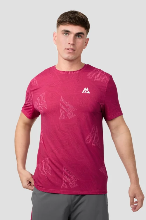 Geo M Print T-Shirt - Cherry