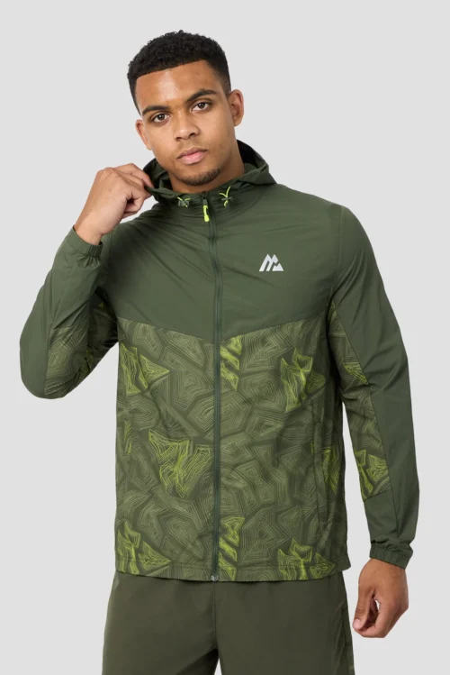 Geo M Print Windbreaker - Elm