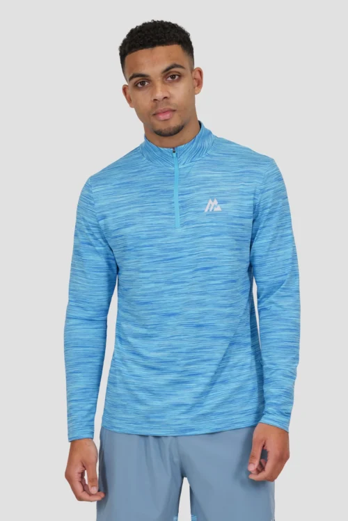 Trail 1/4 Zip - Neon Blue Multi