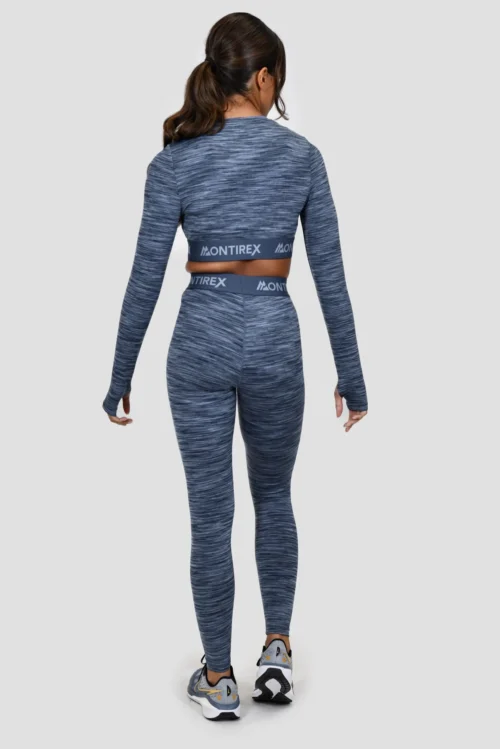 Icon Lite Long Sleeve Crop Top - Deep Indigo/Province/Greyed Indigo -Urban Sport Wear Store ICON CONTRAST 2.0 CROP DEEP INDIGO PROVINCE GREYED INDIGO full back scaled