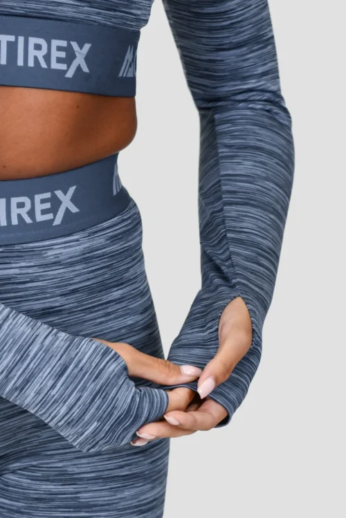 Icon Lite Long Sleeve Crop Top - Deep Indigo/Province/Greyed Indigo -Urban Sport Wear Store ICON CONTRAST 2.0 CROP DEEP INDIGO PROVINCE GREYED INDIGO sleeve detail scaled