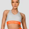 Icon Contrast Bra Top - Light Smoke Grey/Safety Orange