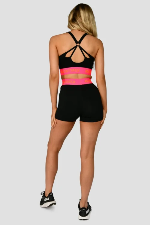 Icon Contrast Sports Bra - Black/Neon Pink/Fiery Orange -Urban Sport Wear Store ICON CONTRAST SPORTS BRA BLACK NEON PINK FIERY ORANGE back scaled