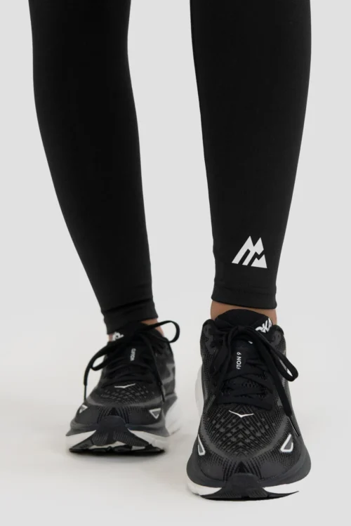 Icon Full Length Legging - Black -Urban Sport Wear Store ICON FULL LENGTH LEGGING BLACK Front Logo scaled
