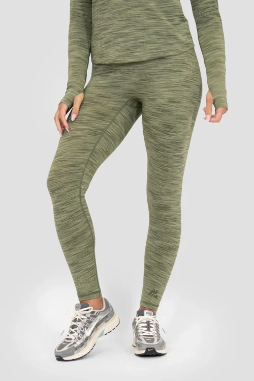 Icon Lite Legging - Khaki Multi -Urban Sport Wear Store ICON LITE LEGGING OIL GREEN FOUR LEAF CLOVER TEA Close Front scaled