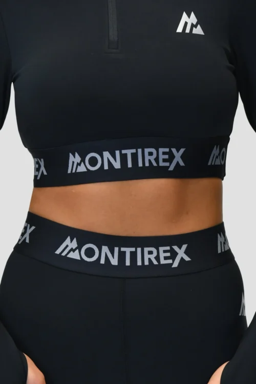 Icon 1/4 Zip - Black -Urban Sport Wear Store ICON1.4ZIPTOPBLACKbanddetail scaled