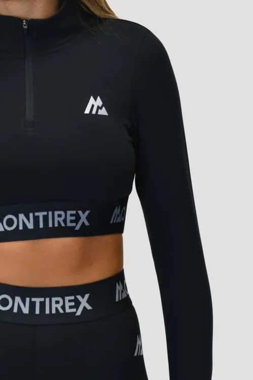 Icon 1/4 Zip - Black -Urban Sport Wear Store ICON1.4ZIPTOPBLACKlogodetail scaled