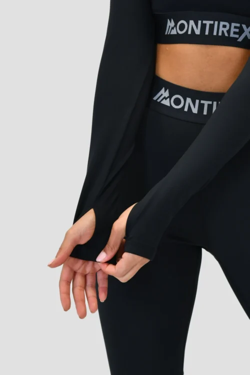 Icon 1/4 Zip - Black -Urban Sport Wear Store ICON1.4ZIPTOPBLACKsleevedetail scaled