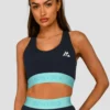 Icon Contrast Sports Bra - Midnight Blue/Arctic Blue/Neon Sky