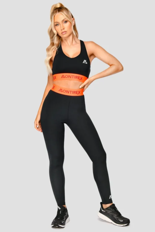 Icon Contrast Bra Top - Black/Safety Orange/Cardinal Red -Urban Sport Wear Store ICONCONTRASTBRATOP Black SafetyOrange CardinalRed front2 scaled