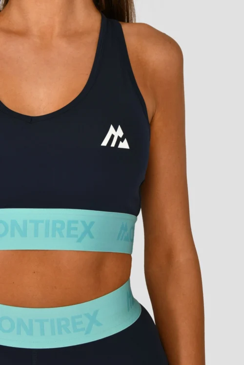 Icon Contrast Sports Bra - Midnight Blue/Arctic Blue/Neon Sky -Urban Sport Wear Store ICONCONTRASTSPORTSBRA NEONSKY MIDNIGHTBLUE CLOSEUPLOGO scaled