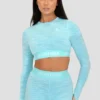 Icon Lite Long Sleeve Crop - Neon Sky/Summer Sky/Blue Icing