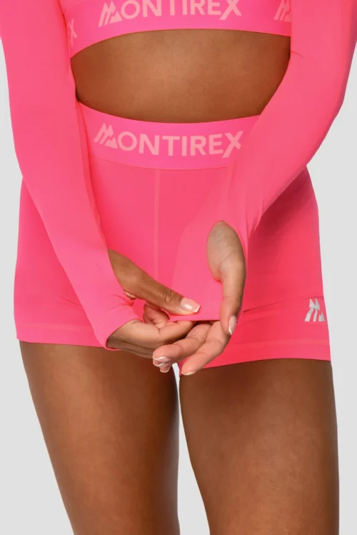 Icon 1/4 Zip - Neon Pink -Urban Sport Wear Store Icon1 4ZipTop NeonPink Sleevedetail scaled