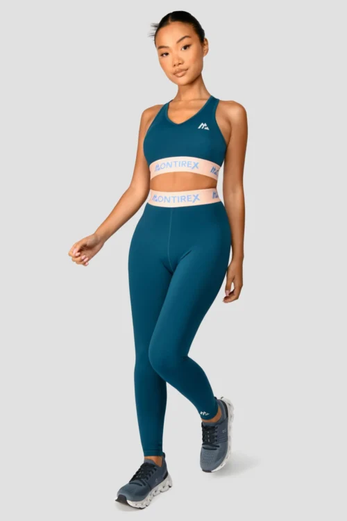 Icon Contrast Bra Top - Cruise/Apricot Cream/Moroccan Blue -Urban Sport Wear Store IconContrastBraTop Cruise ApricotCream MoroccanBlue front scaled