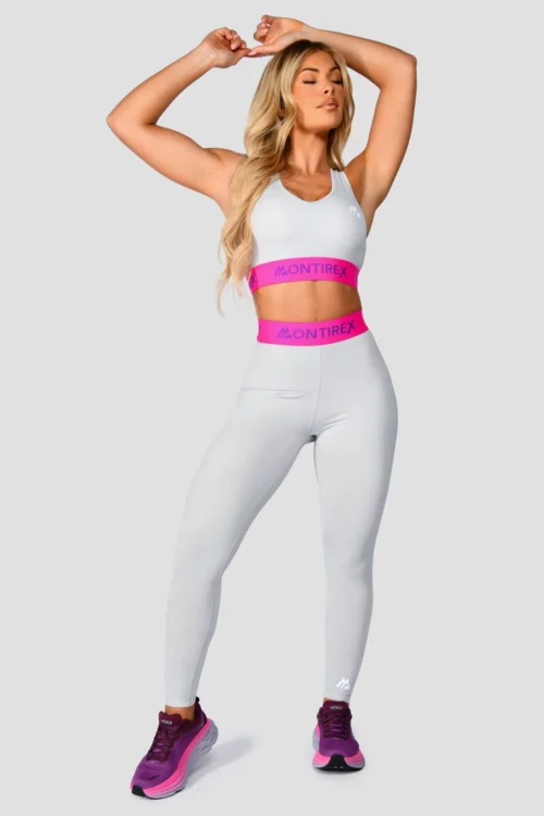 Icon Contrast Legging - Light Smoke Grey/Pink Glo/Electric Purple -Urban Sport Wear Store IconContrastLegging LightSmokeGrey PinkGlo ElectricPurple fullfront scaled