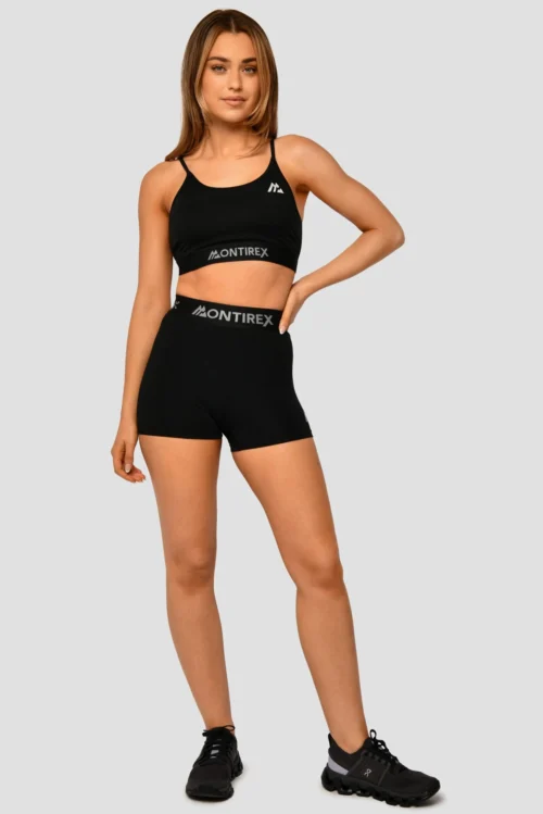 Icon Strappy Bra - Black -Urban Sport Wear Store IconStrappyTop Black FullFront scaled