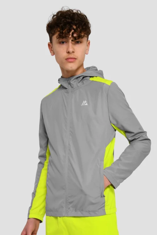 Junior Speed Windbreaker - Platinum Grey/Electric Lime