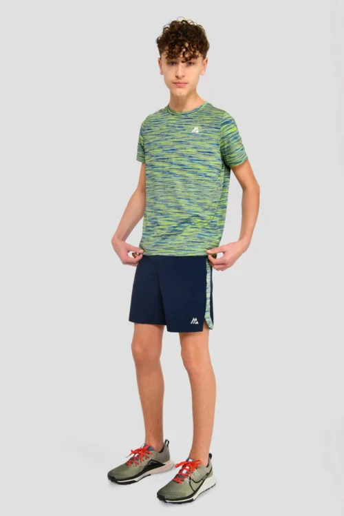 Junior Trail 2.0 T-Shirt - Neon Blue/Lime -Urban Sport Wear Store JN TRAIL 2.0 TEE NEON BLUE AZURE BLUE LIME FROST front scaled