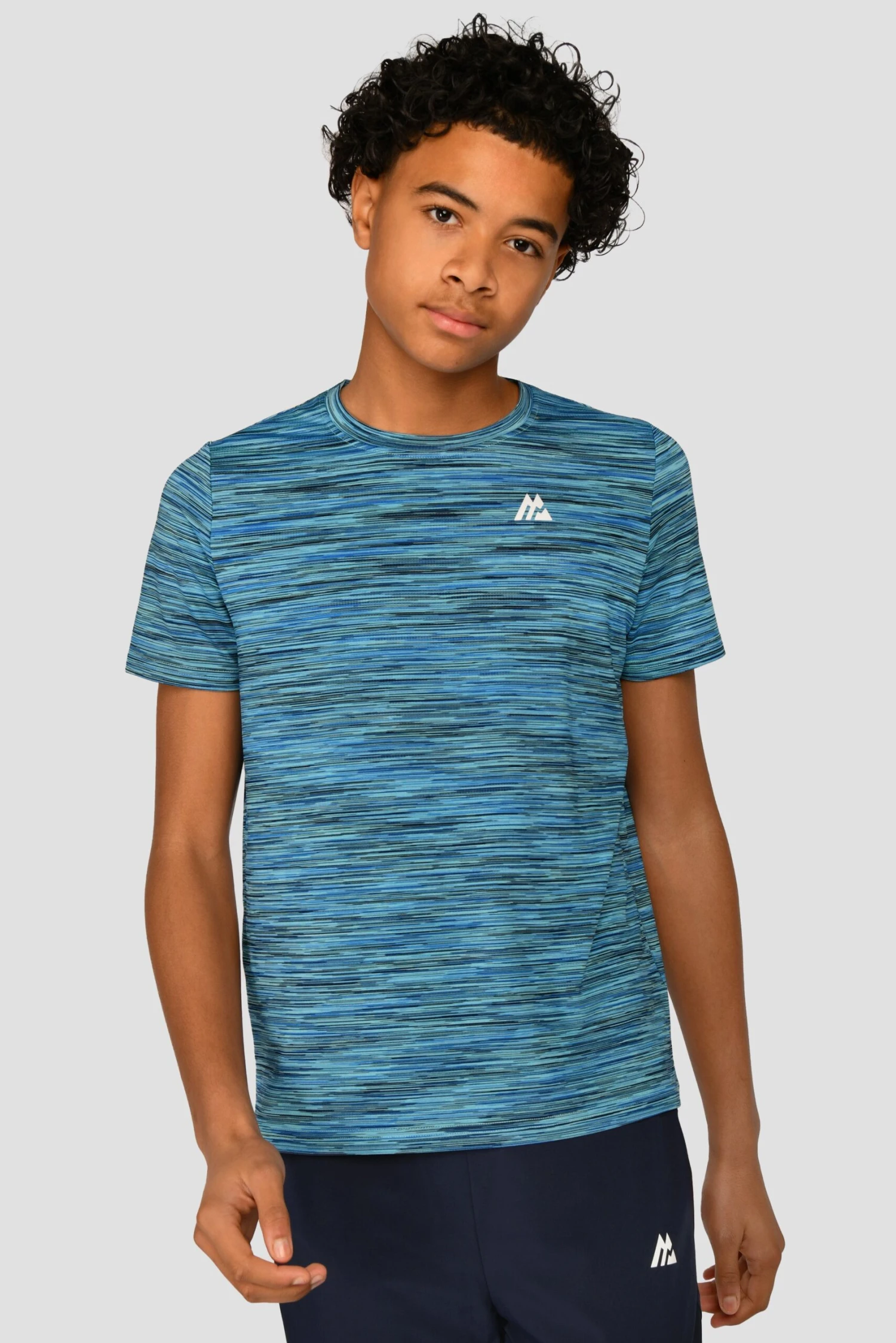 Junior Trail 2.0 T-Shirt - Navy/Neon Blue Multi 1 Junior Trail 2.0 T-Shirt - Navy/Neon Blue Multi