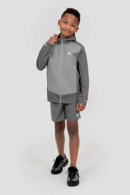 Boys Kodiak Windshell - Cement Grey/Platinum Grey -Urban Sport Wear Store KODIAK WINDSHELL CASTLEROCK MONUMENT Full Front v3 scaled