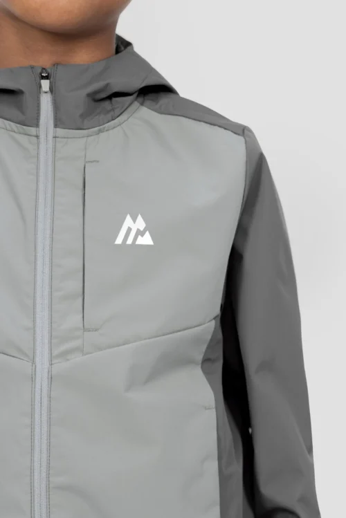 Boys Kodiak Windshell - Cement Grey/Platinum Grey -Urban Sport Wear Store KODIAK WINDSHELL CASTLEROCK MONUMENT Logo inc Zip scaled