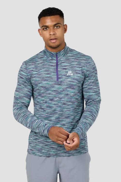 Trail 1/4 Zip - Grey/Green/Purple