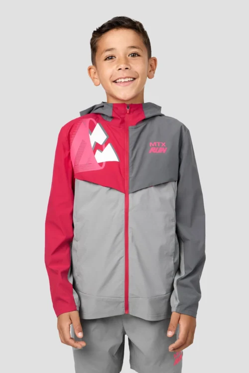 Boys MTX Run Jacket - Platinum Grey/Slate Grey/Pomegranate