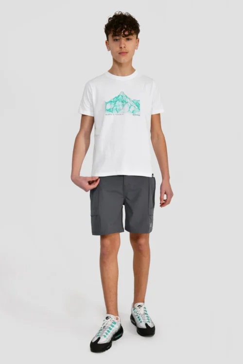 Junior Mountain Range 2.0 T-Shirt - White -Urban Sport Wear Store MOUNTAIN RANGE 2.0 TEE WHITE front scaled