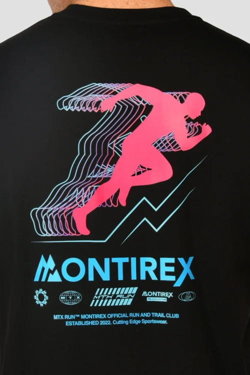 MTX Run Vital Cotton T-Shirt - Black 11 MTX Run Vital Cotton T-Shirt - Black -Urban Sport Wear Store MTX RUN VITAL COTTON TEE BLACK close back detail scaled