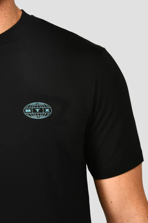 MTX Run Vital Cotton T-Shirt - Black 13 MTX Run Vital Cotton T-Shirt - Black -Urban Sport Wear Store MTX RUN VITAL COTTON TEE BLACK logo detail2 scaled