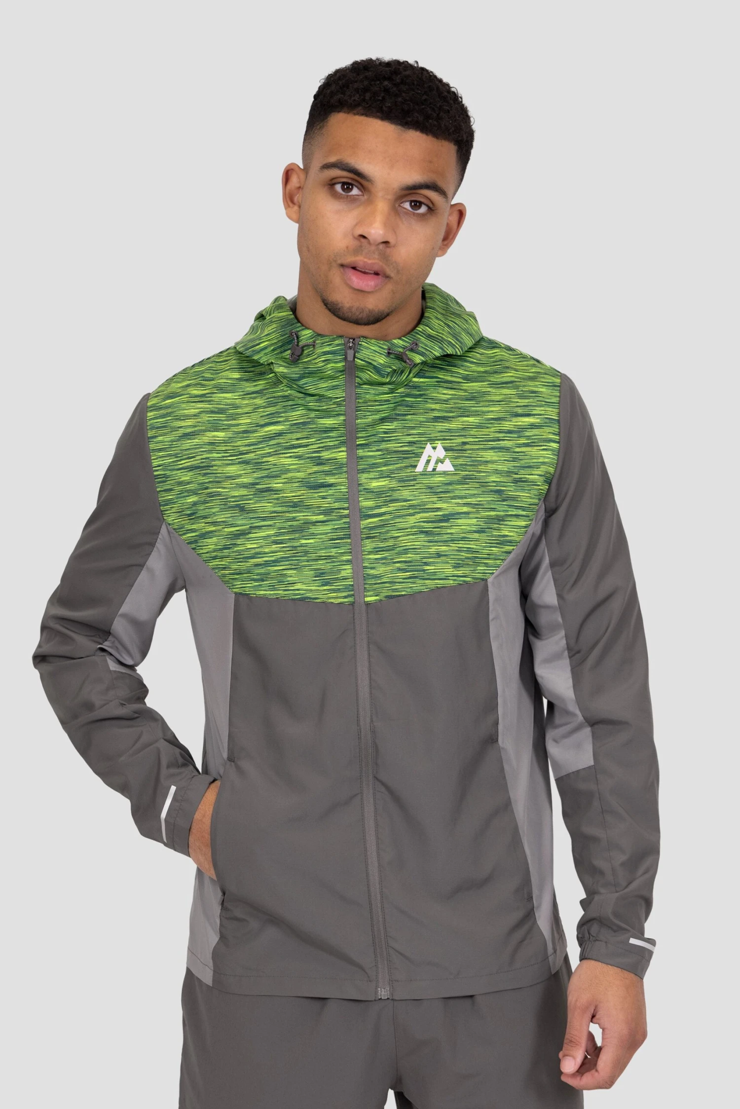 Trail Windbreaker - Grey/Green/Black 1 Trail Windbreaker - Grey/Green/Black