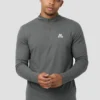 Peak Gridded Polartec® 1/4 Zip - Cement Grey