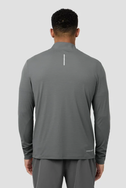 Peak Gridded Polartec® 1/4 Zip - Cement Grey -Urban Sport Wear Store PEAK GRIDDED 1 4 ZIP GREY 2 scaled